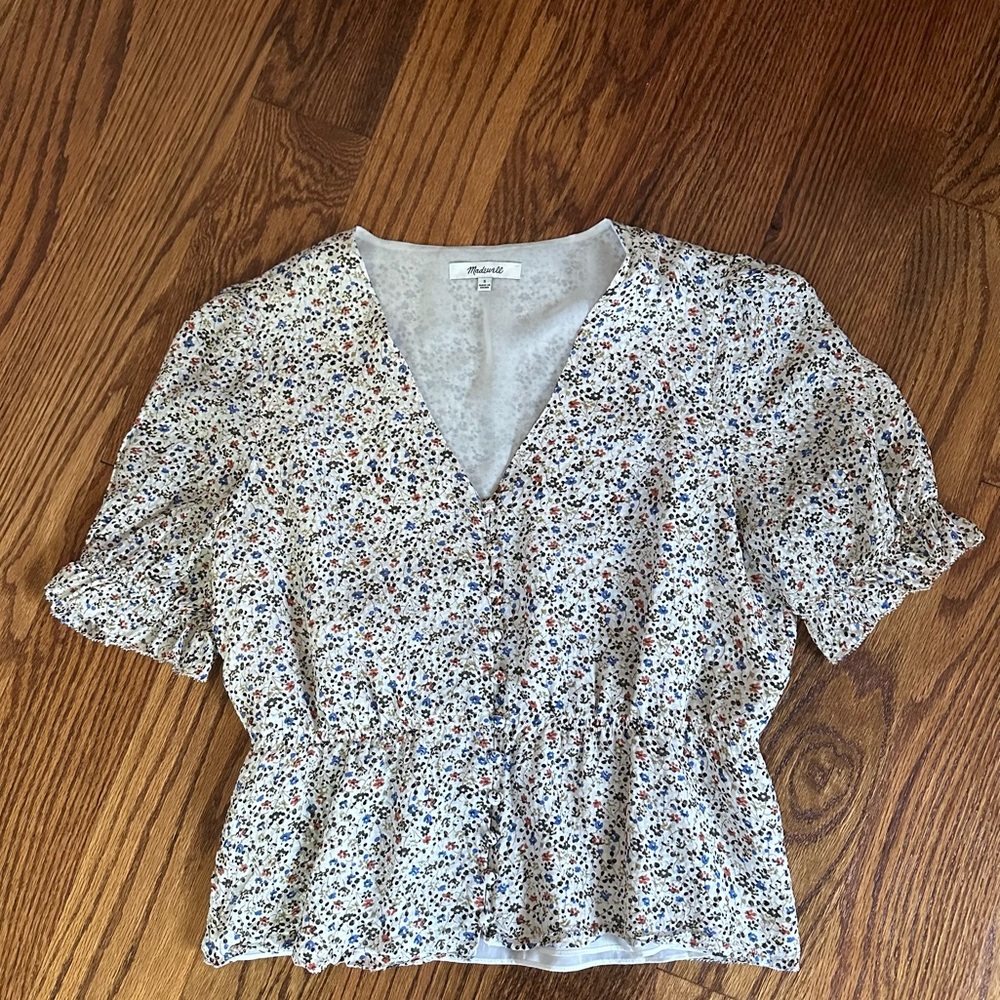 MADEWELL Floral V Neck Size Small